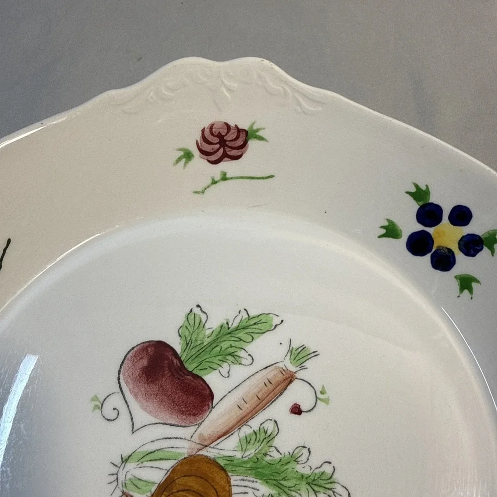 IDEAL IRONSTONE China Hand Painted Chase OVEN PROOF ROUND GRATIN DISH 6.5